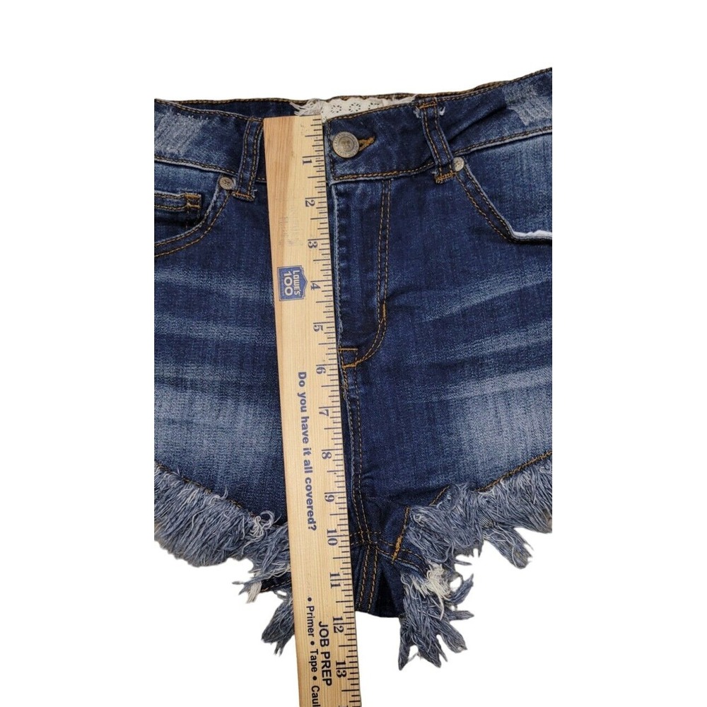 Anthropologie‎ Altard State Shorts Womens 7 Cut Off Blue Denim Distressed Jean - Picture 9 of 12